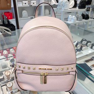 MK  Kenly Stud Medium Backpack Powderblush